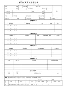 《新员工入职信息登记表》-完整标准通用版