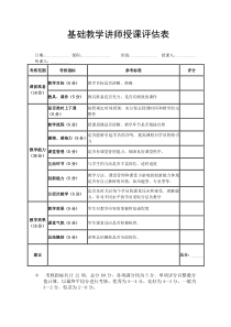 教师授课评估表