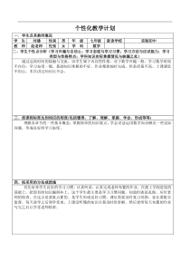 刘攀个性化辅导方案