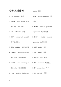 常用钻井英语缩写(教学版)