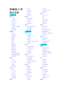 部编版小学语文目录