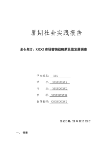 暑期社会实践报告模板