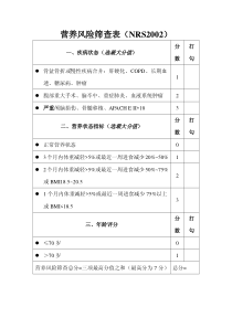 营养风险筛查表(NRS2002)