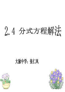 数学：2.4分式方程课件(2)(鲁教版八年级上)