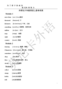 2015外研社六年级上册单词表带音标