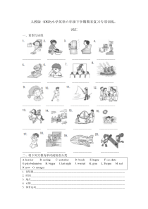 人教版(pep)小学英语六年级下学期期末复习专项训练词汇及答案