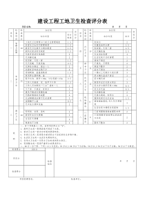 建设工程工地卫生检查评分表