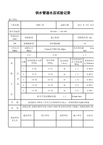 给水压力试验自动计算表格