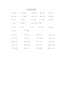 初中数学常见乘方表