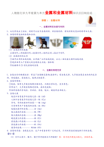 人教版化学金属和金属材料知识点总结