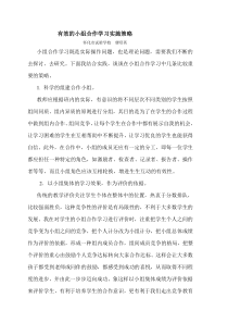 有效的小组合作学习实施策略