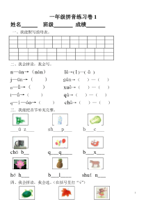 小学一年级汉语拼音知识练习题(9套)