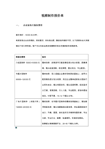 视频制作报价单79277