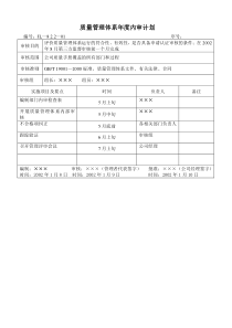 年度内审计划及报告(样本)