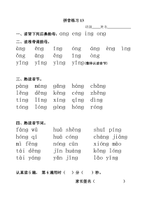 拼音练习13(ang-eng-ing-ong)