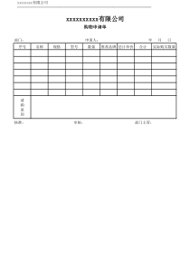 xxx公司购物申请单