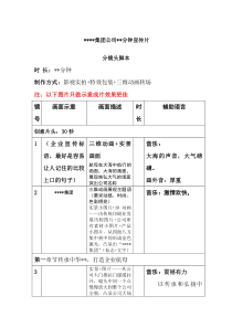 公司宣传片分镜头必备脚本-