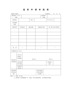 退库申请审批表