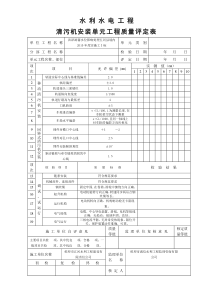 清污机安装单元工程质量评定表