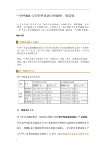 一个经典的公司财务报表分析案例-很详细