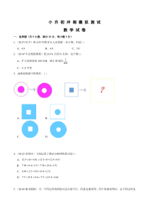 人教版小升初数学测试题及答案解析