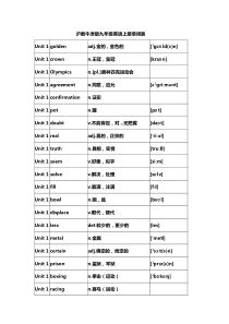 沪教牛津版九年级英语上册单词表37401