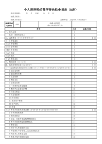 个人所得税经营所得纳税申报表(B表)