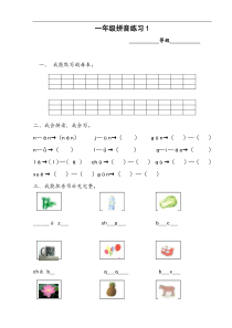 一年级汉语拼音知识练习题