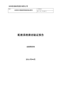 注射剂车间配液系统验证报告1月19日