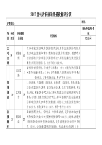 2017宣传片拍摄项目招投标评分表