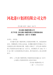 集团公司招投标实施办法(试行)