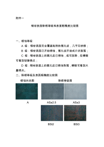 除锈等级和表面粗糙度对照表