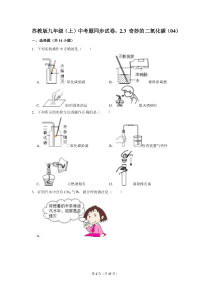 苏教版九年级(上)-中考题同步试卷：2.3-奇妙的二氧化碳(04)