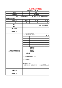 员工转正审批表-