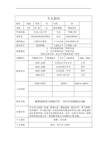 大学生个人简历模板、个人简历表格模板