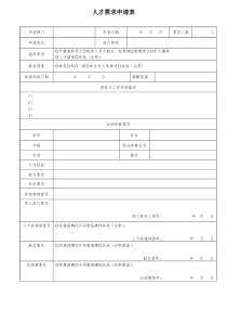 人才需求申请表