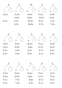10以内分成及其加减法练习题