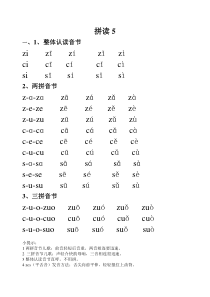 一年级上册拼音训练zcs练习