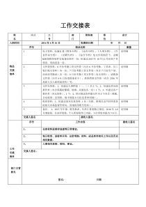 工作交接表模板