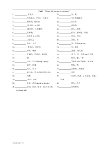 人教版八上英语单词默写