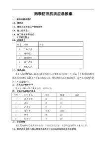 建筑工地雨季防汛抗洪预案