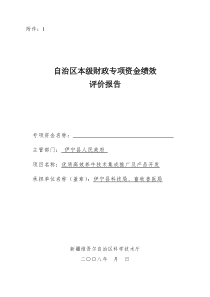 科技项目绩效评价报告(11月10日)