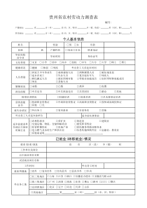 州省农村劳动力调查表