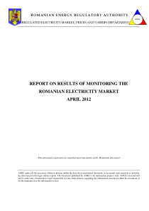 罗马尼亚电力管理局(ANRE)X年4月月度报告