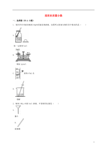 2017中考化学专项练习溶质的质量分数含解析