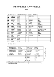 (完整word版)广外附小朗文英语三年级上香港小学朗文英语3A词汇短语和句型汇总