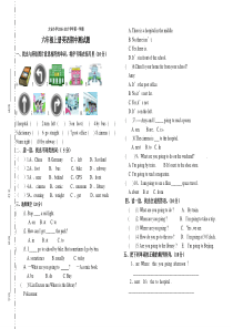 2016-2017学年人教版小学六年级英语上册期中考试试卷