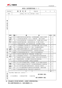 新员工试用期考核表