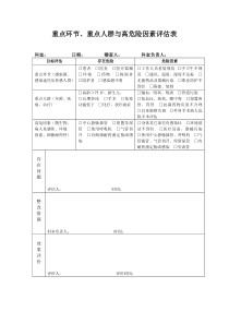 重点环节-重点人群与高危险因素评估表