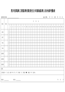 现场监理人员内部考勤表